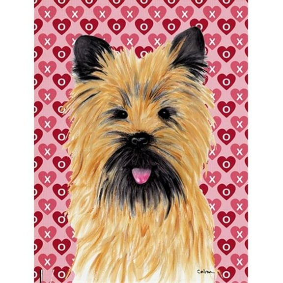 15 x 15 In. Cairn Terrier Hearts Love And Valentines Day Portrait Flag, Garden Size