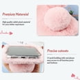 thumbnail image 2 of Plush Phone Cover Rabbit Ear Four Seasons All-Match Warm Rhinestone Camera Frame TPU Phone Case Phone Shell Compatible with LG K40 (Pink), 2 of 6