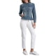thumbnail image 2 of CHAQUETA DE JEANS PARA MUJER INSPIRADA CHIC, CON CUELLO ALTO, MANGAS LARGAS, BOLSILLOS CON SOLAPA, CHAQUETA DE JEAN AZUL VINTAGE XS, 2 of 6