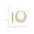 thumbnail image 2 of 10K Textured Scalloped Hollow Hoop Earrings, 2 of 2