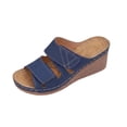 thumbnail image 5 of Xucatan Women's Adjustable Strap Wedge Sandals, Open Toe Platform Mules, Cushioned Comfortable Slip On Slippers for Summer Beach Daily Gift, 5 of 8
