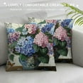 thumbnail image 3 of Chilfamy Hydrangea Flower Throw Pillow Cover Vintage Blue Purple Floral Jar Watercolor Decorative Couch Pillow Cushion Case for Outdoor Patio Living Room Bedroom Decor 22x22in, 3 of 5