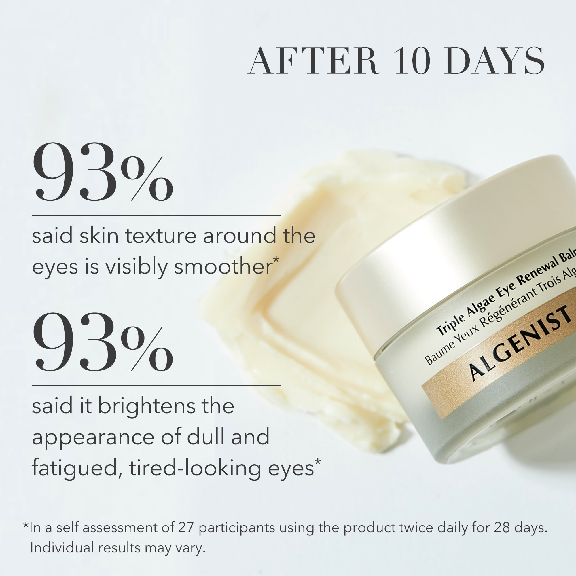 Algenist Triple Algae Eye Renewal Balm - Hydrating Vegan Eye Cream with Caffeine, Alguronic Acid & Vitamin E to Help Reduce Dark Circles, Puffiness, Fine Lines & Wrinkles - Travel Size (0.5 oz)
