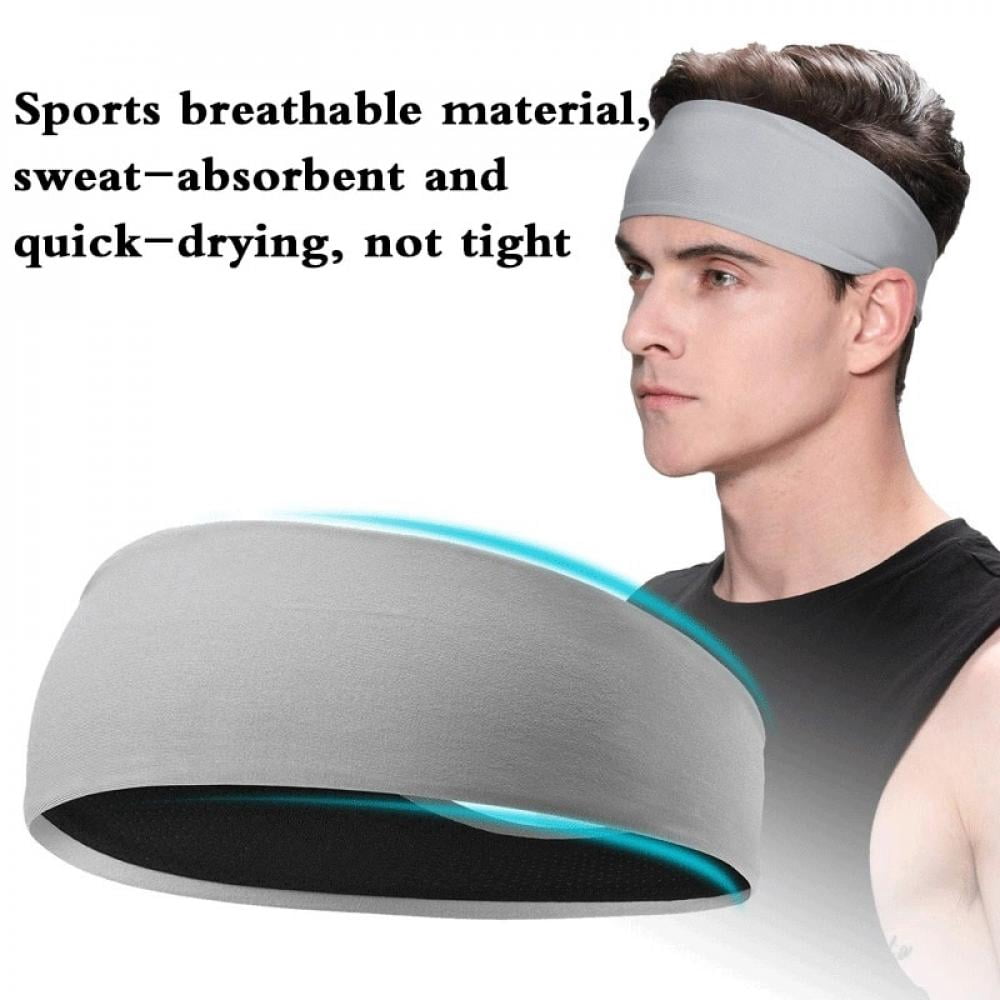 Promotion! Absorbent Cycling Yoga Sport Sweat Headband Men Sweatband for Men and Women Yoga Hair Bands Head Sweat Bands Sports Safety Striped gray