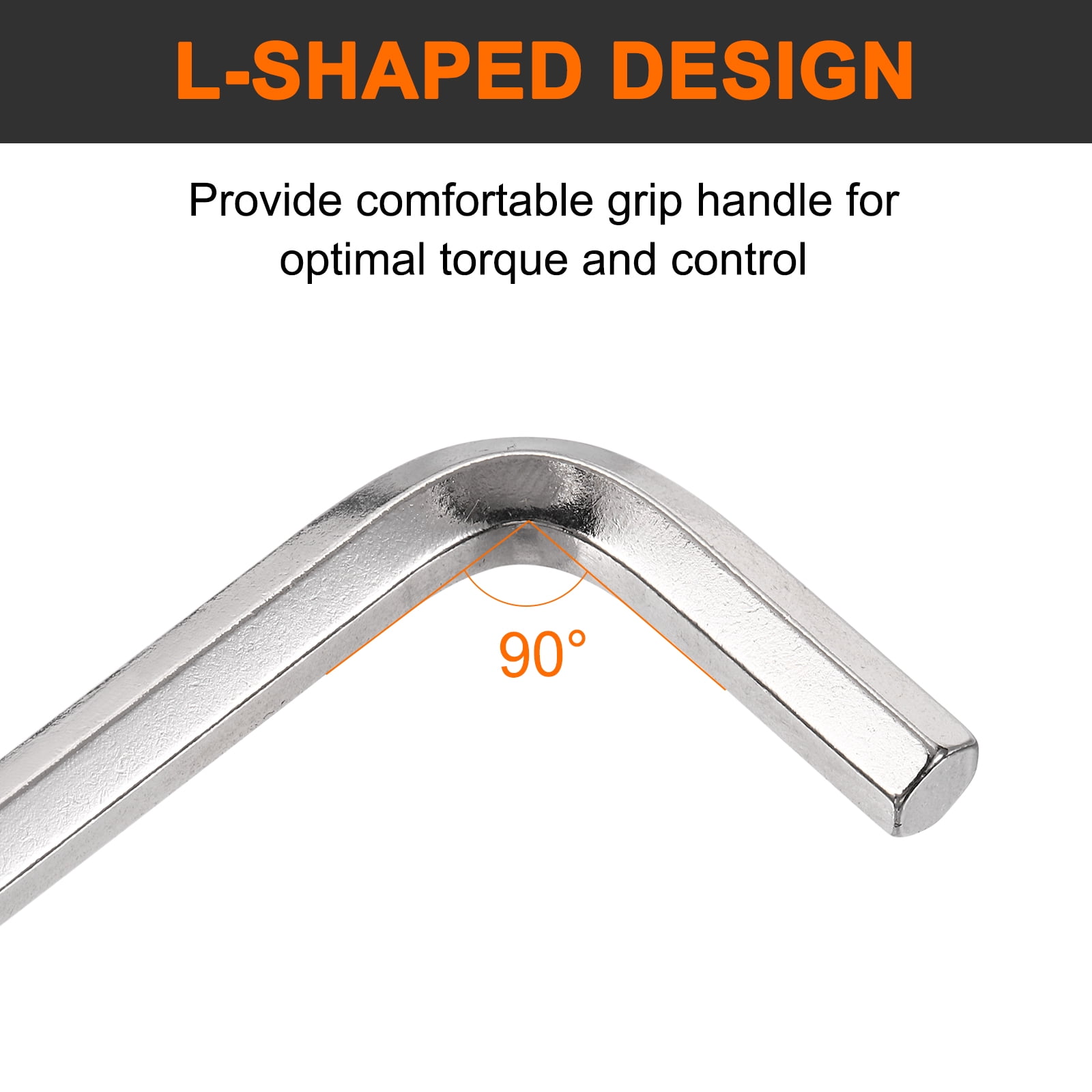 3pcs Hex Key Wrench 17mm L-Shape Hexagon Metric Wrenches Silver