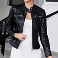 thumbnail image 2 of Siilsaa Light Jackets for Women Cropped Jackets Zip up Down Lightweight Oversized Utility Anorak Coat with Pockets Black,M, 2 of 5