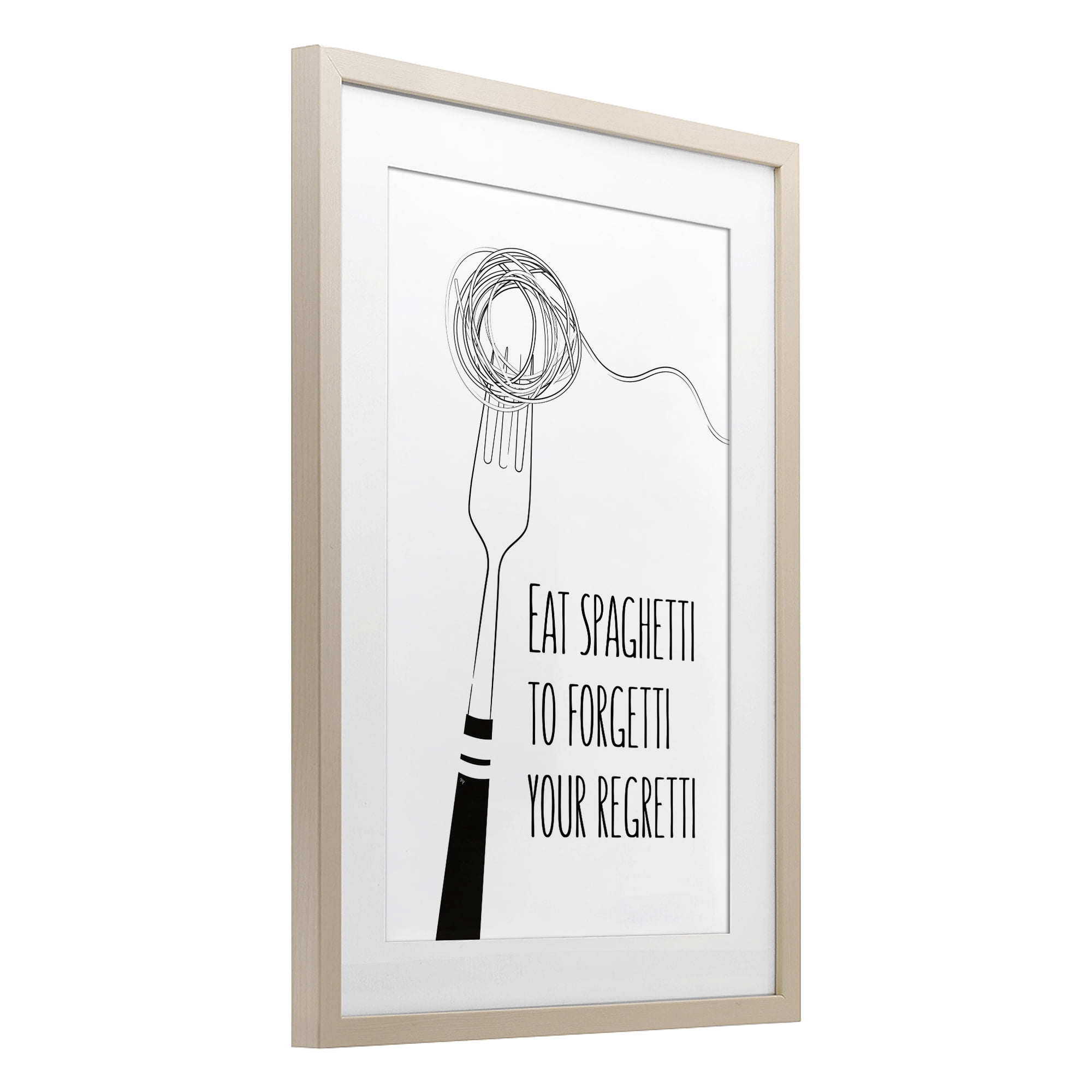 Stupell Industries Funny Spaghetti Sass Birch Framed Print Under Glass, design by Martina Pavlova