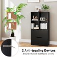 thumbnail image 3 of Barara King 4-Cube Bookshelf with 2 Drawers, 51Inch 5-Tier Freestanding Bookcase Display Standing Shelf for Living Room, Bedroom, Office Room, Study Room, Black, 3 of 7