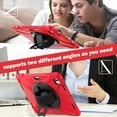 thumbnail image 7 of For iPad Pro 13 M4 2024/iPad Pro 13 M5 2025 Case 13 inch, 360 Hand Strap, Shoulder Strap, Kickstand, Rugged Drop Protection, Red, 7 of 7