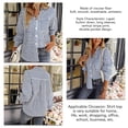 thumbnail image 1 of Women Stripe Shirt, Comfortable Pocket Design Skin Friendly V Neck Long Sleeve Women Button Down Blouse For School For Home ANGGREK Otros, 1 of 6
