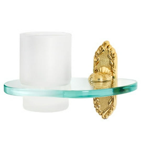 Ribbon and Reed Tumbler Holder, Polished Brass