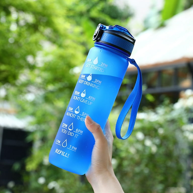 100ml Water Bottle Time Scale Outdoor Fitness Sports Bike Water Cup with  Straw