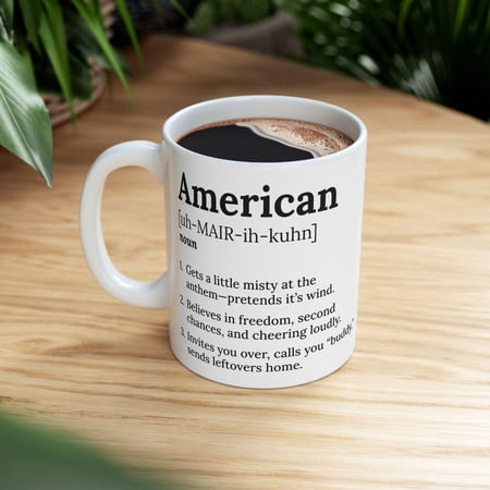American Mug | Funny Patriotic Dictionary Definition | Cute USA Coffee Cup | Stars & Stripes Gift | 4th of July Mug