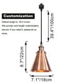 thumbnail image 4 of Kiven H-Type Track Lighting, 1-Light Modern Halo Track Pendant Light with Metal Lampshade, H Track Light Pedant for Kitchen Island Home Shop, Cord length 39.4",Copper Red Finish, 4 of 7