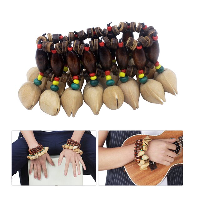 Amdohai Handmade Nuts Shell Bracelet Handbell for Djembe African Drum