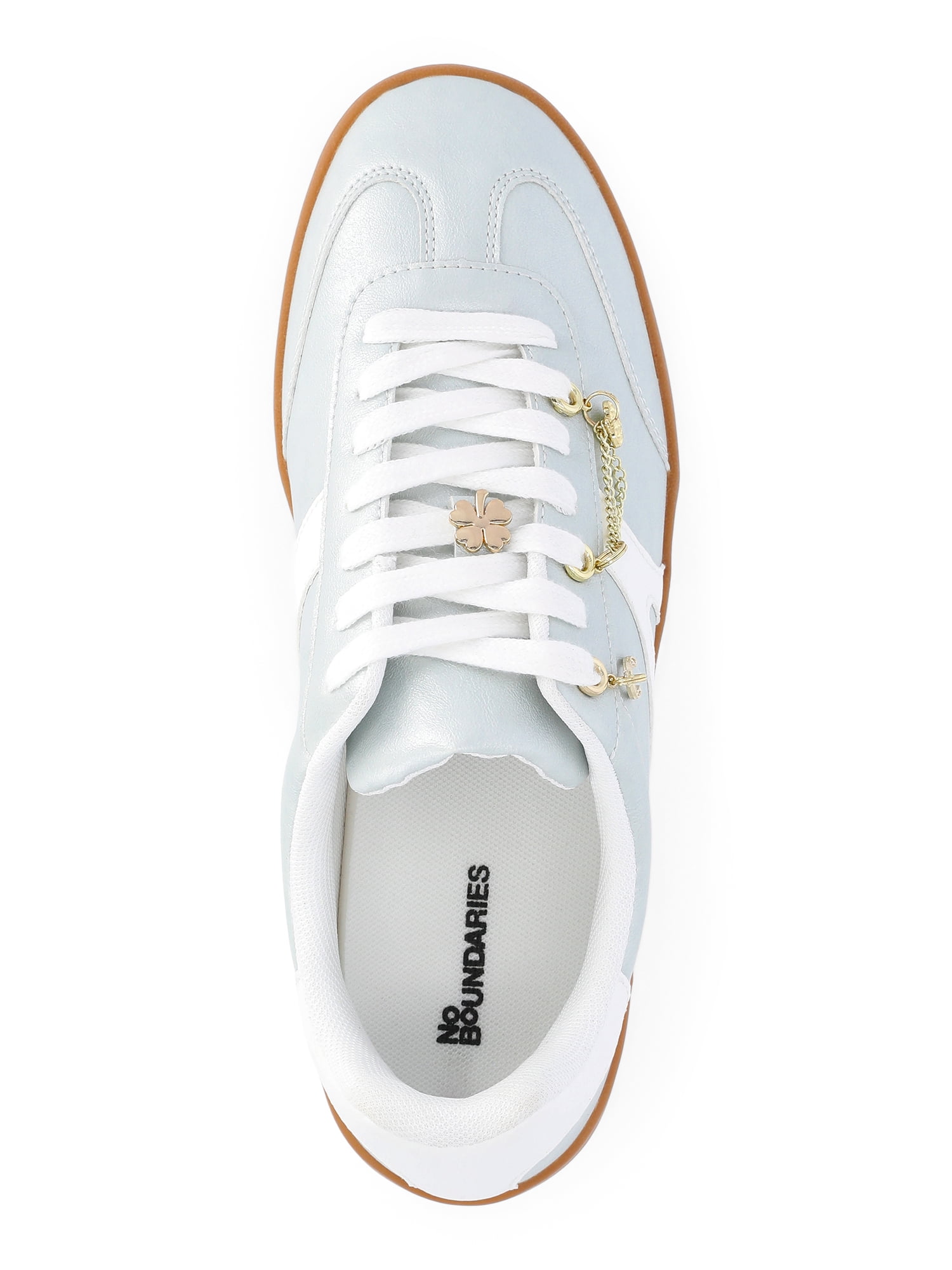 No Boundaries Women's Lace-Up Sport Sneakers with Charms