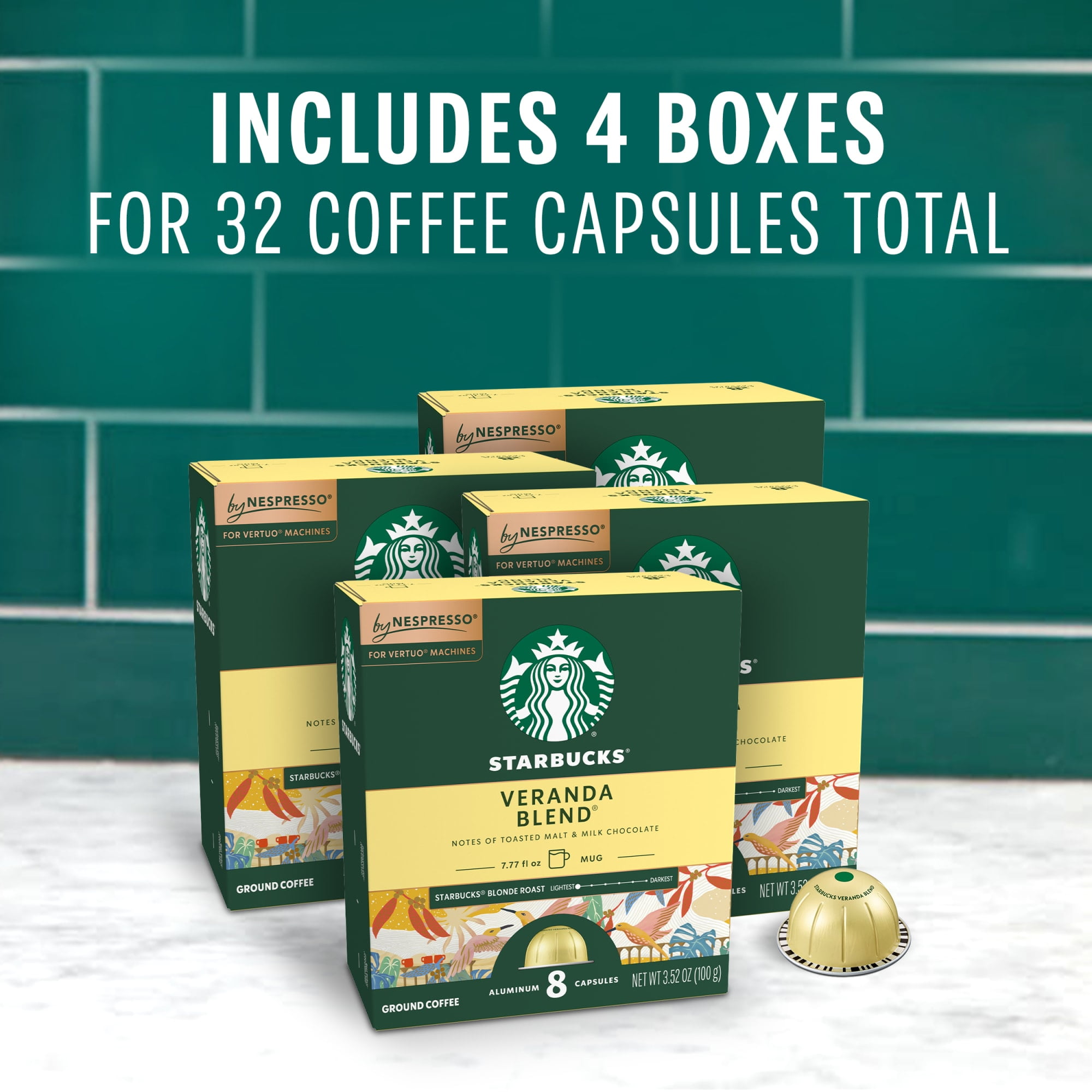 Starbucks by Nespresso Vertuo, Veranda Blend, Nespresso Pods, 32 Count