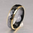 thumbnail image 4 of 6mm Black/White Ceramic Band Women's Engagement 18K Gold Plating Ring Size 6-10, 4 of 6