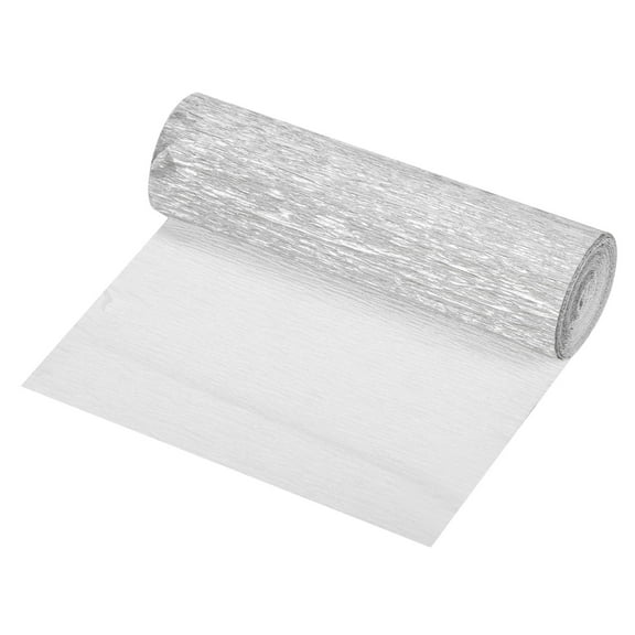 Uxcell Crepe Paper Roll Crepe Paper Decoration 8.3ft L 5.9 Inch W, Silver