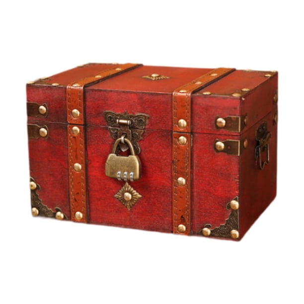 Caja de almacenamiento de madera vintage, caja de almacenamiento, caja de joyería, contenedor de regalo para guardar L