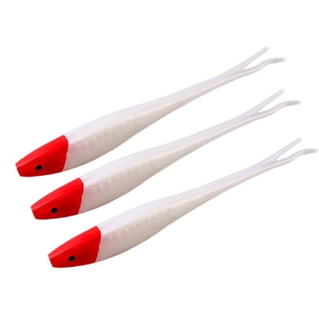 3pcs Soft Lure Forked Tail Fishing Lure Saltwater Elastic Baits 17.5cm 18g Artificial Swimbait