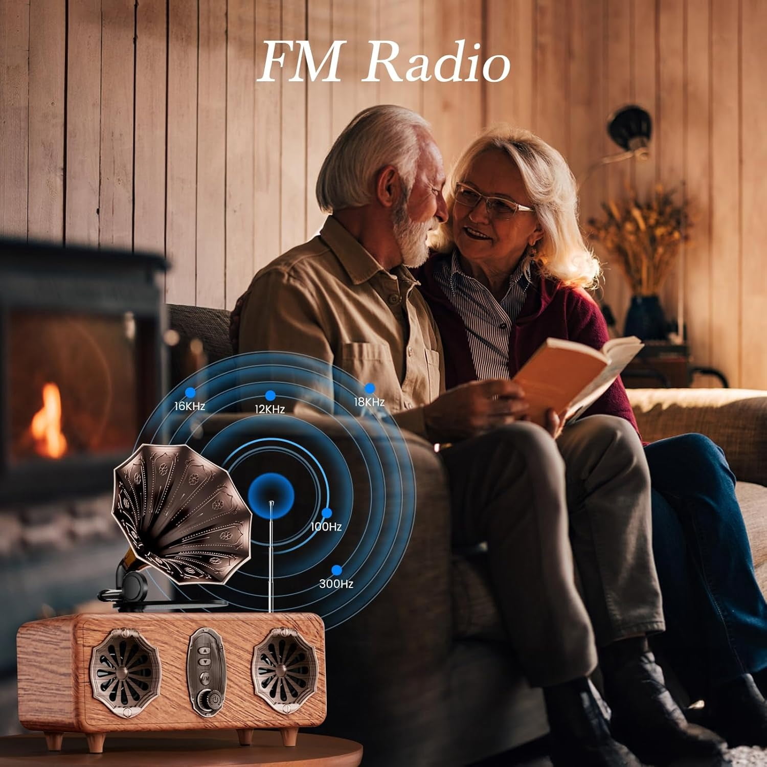 Imego Retro Bluetooth Speaker with 5.4, FM Radio, USB/TF/AUX Playback, Rich Bass, Vintage Wireless Speaker for Home & Office Decor