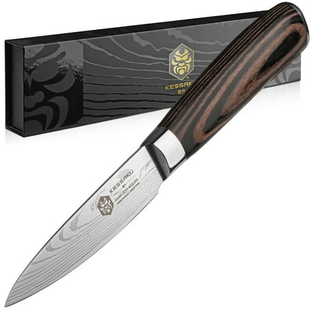 Kessaku Paring Knife - Samurai Series - Japanese Etched High Carbon Steel, (Best Japanese Paring Knife)