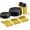 Black/Gold, variant on 150 PCS Black and Gold Disposable Dinnerware Set, Plastic Plates for Party, Including 25 Dinner Salad Plates, Cups, Forks Knives Spoons for New Year Party Supplies