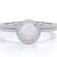 thumbnail image 1 of JeenMata Anillo de Bodas de 1,5 Uds con Ópalo de Fuego Natural Redondo y Moissanita Engastado en Oro Blanco de 18 K sobre Plata, 1 of 6