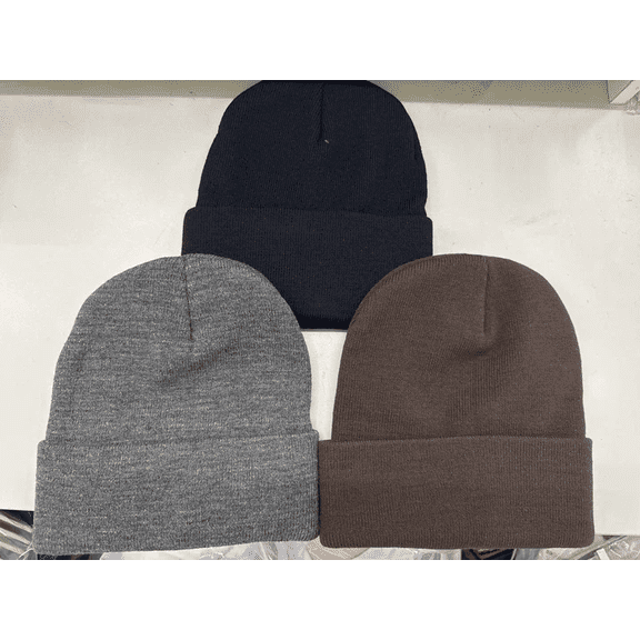Bocaoying Solid Knit Beanie for Men Women, Warm Winter Slouch Hat Gifts, Cuffed Skull Cap with Fold‑Down Ear Coverage