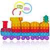 ZIMFANQI Pop on It Fidget Toys Jumbo Pop Its Big Simple Dimple Poppers Fidgets Sensory Toy Giant Large Popit Game Rainbow 130 Bubbles Push Popping Christmas Gifts Party Favors for Girls Boys Kids