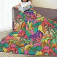 thumbnail image 6 of Sikiie Colorful Dinosaur Ultra-Soft Micro flannel Blanket Luxury All Seasons Warm Blanket for Bedding Sofa and Travel (4 sizes)-80"x60", 6 of 7
