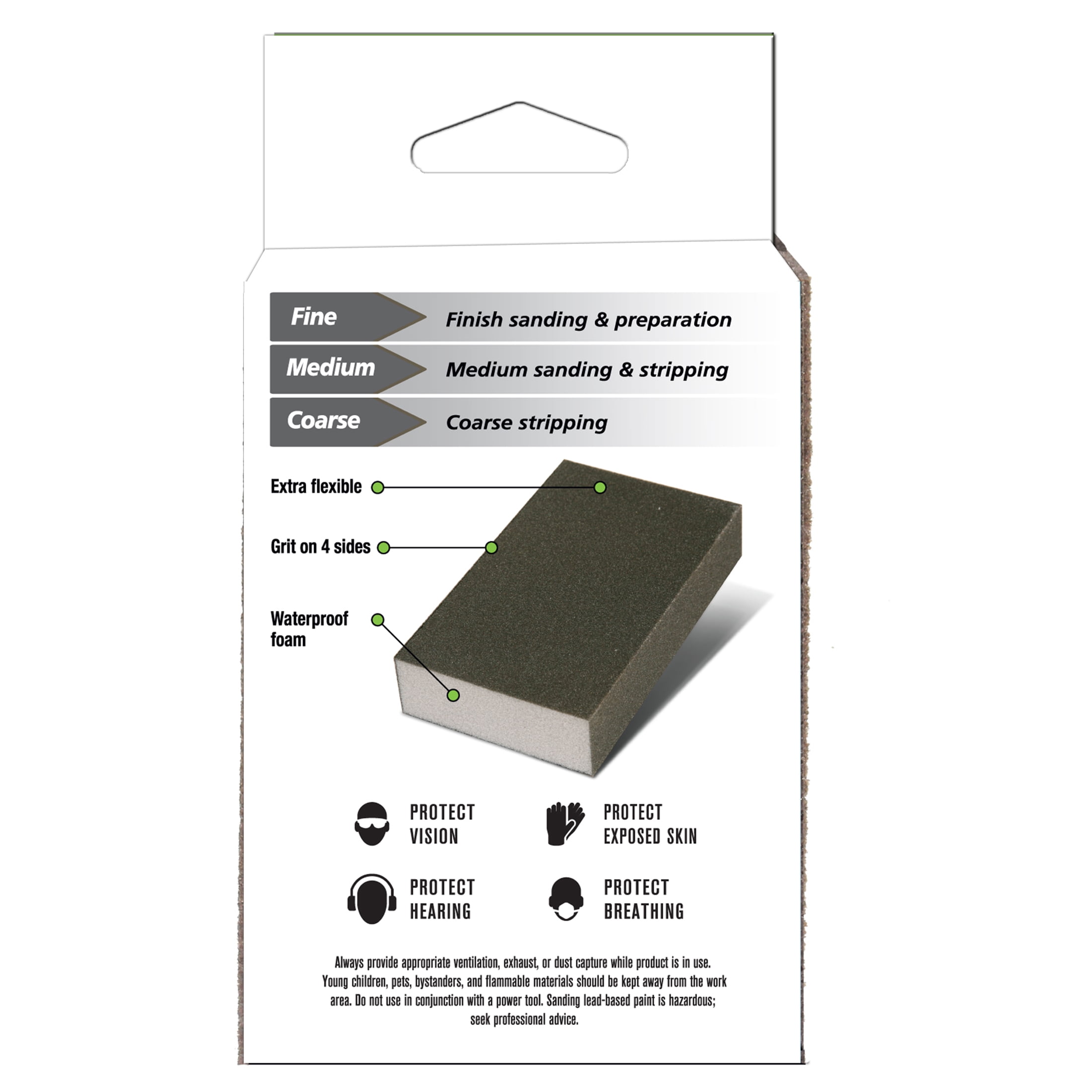 Gator 464905 3 in x 4 in x 1 in Medium Grit Sanding Sponges, 2 Pieces