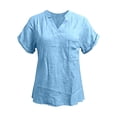 thumbnail image 4 of Women's Tops T Shirts Loose Fit Short Sleeve V Neck Tees Women's Clothing, 4 of 5