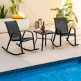 thumbnail image 2 of Costway 2 PCE Patio Rocking Chair Heavy-Duty Metal Rocker Outdoor Anti-Slip Black, 2 of 9