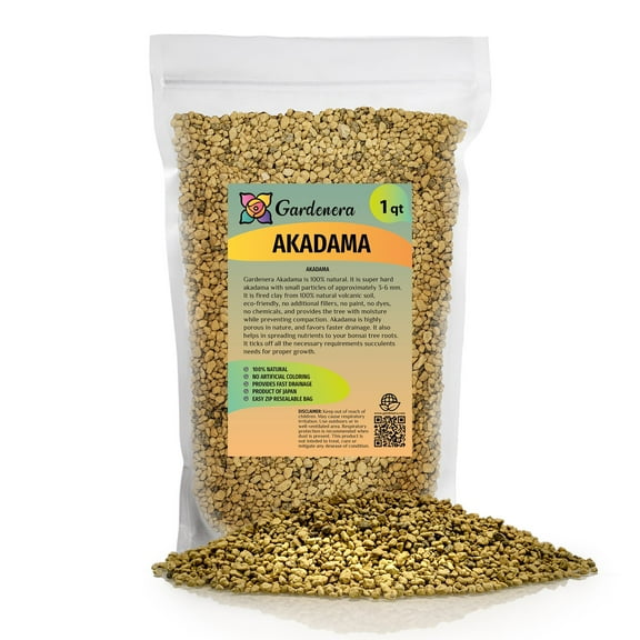 ⭐ Pure Hard Akadama for Bonsai/Succulent Soil - (3mm-6mm) Small Grain for Cactus, Succulents, Bonsai Plants Soil Amendment, Prevent Over Water, Provides Optimal Water Retention, Fast Drainage (2 QT)
