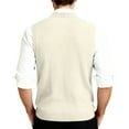 thumbnail image 4 of Resicozy Men's Knit Sweater Vest Solid Color V-Neck Button Down Sleeveless Cardigan Vest Beige S, 4 of 7