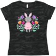 thumbnail image 3 of Inktastic Easter Scandinavian Bunny with Flowers Women's T-Shirt, 3 of 5