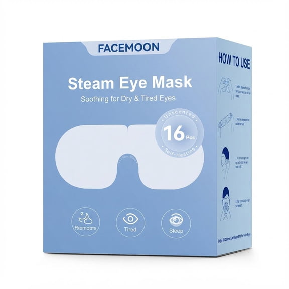Self Heating Steam Eye Mask, Disposable Warm Compress for Dry Eyes and Tired Eyes, No Microwave Heated Eye Mask, Unscented Eye Care Mask for Travel and Spa