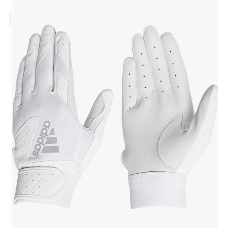 adidas Youth Trilogy Climalite Batting Gloves 2019 Small White Grey Leather Palm