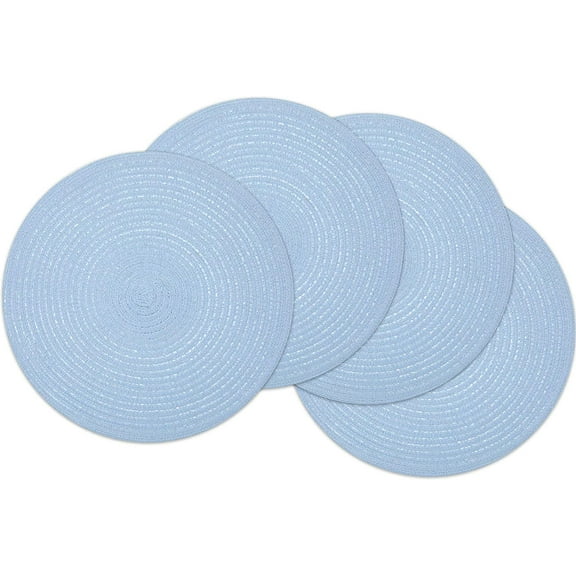 Knubmt Set of 4 Round Placemats 15" Woven Place Mats Washable Non Slip Table Mats for Dining Table