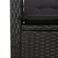 thumbnail image 5 of vidaXL Reclining Garden Bench with Cushions Black Poly Rattan, 5 of 5