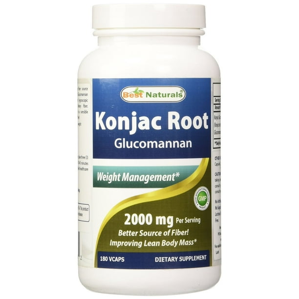Best Naturals Konjac Root 2000 mg, 180 Ct - Walmart.com - Walmart.com