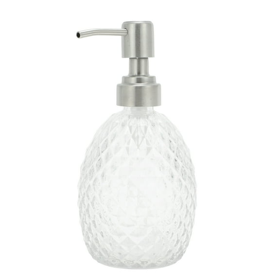 Unique Bargains 1 Pc Reusable Pineapple-shaped Soap Dispenser 11.84oz Clear Silver