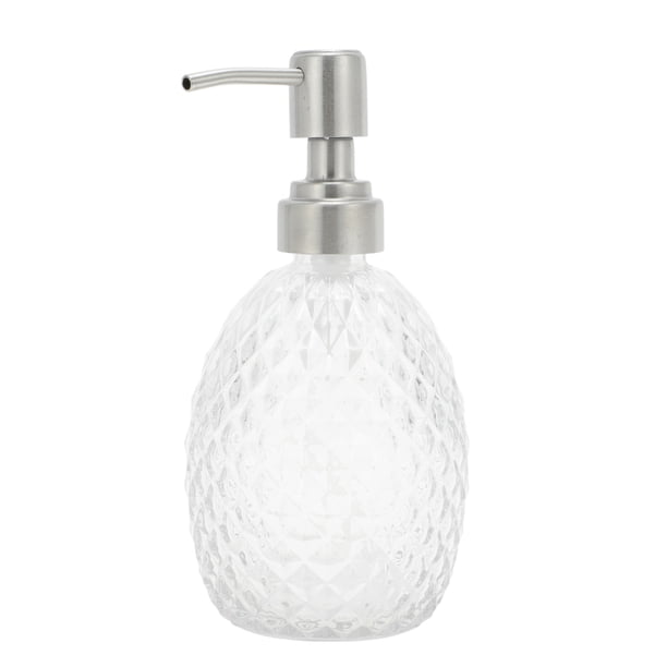 Dispensador de Jabón Reutilizable en Forma de Piña 11.84oz Transparente Plateado