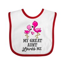 Inktastic My Great Aunt Loves Me with Two Flamingos Boys or Girls Baby Bib