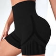 thumbnail image 2 of Womens Shorts Summer High Waist Sculpt 3D Anti Cellulite Workout Leggings Yoga Shorts for Women Black L, 2 of 2
