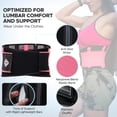 thumbnail image 4 of Faja lumbar NeoHealth para mujeres con dolor lumbar - Cinturón ultrafino, ajustable, flexible y de soporte para hombres - Faja transpirable con correas de doble tensión y diseño industrial rosa XXL, 4 of 5