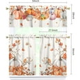 thumbnail image 2 of Fall Kitchen Curtains and Valance Set of 3, Autumn Pumpkin Kitchen Window Tier Curtains Floral Farmhouse Window Valances Rod Pocket Panels for Fall Home Decor, 2 of 7
