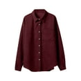 thumbnail image 6 of Byworldtasic Corduroy Button Down Shirts for Womens Dressy Casual Long Sleeve Blouses Oversized Fall Tops Jackets, 6 of 9